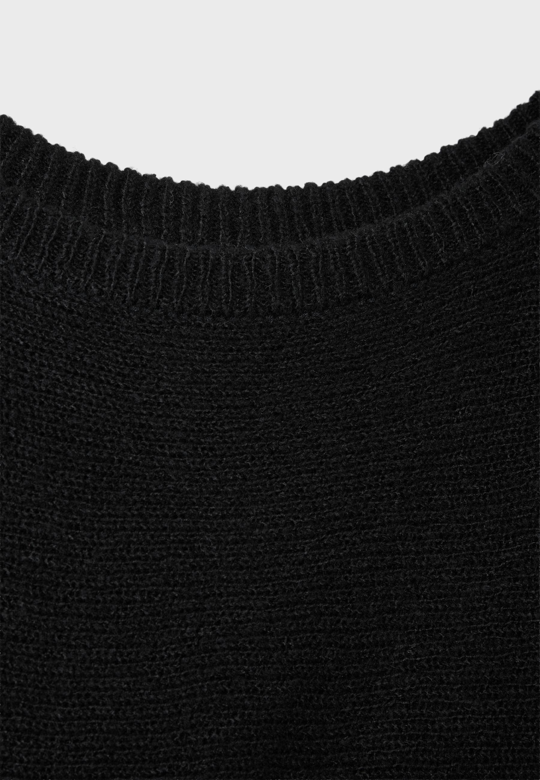 Boat neck waistband jumper — Black