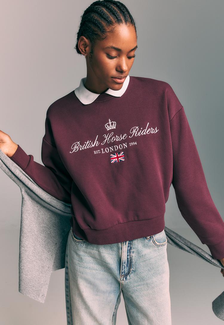 sudadera cuello polo bordado