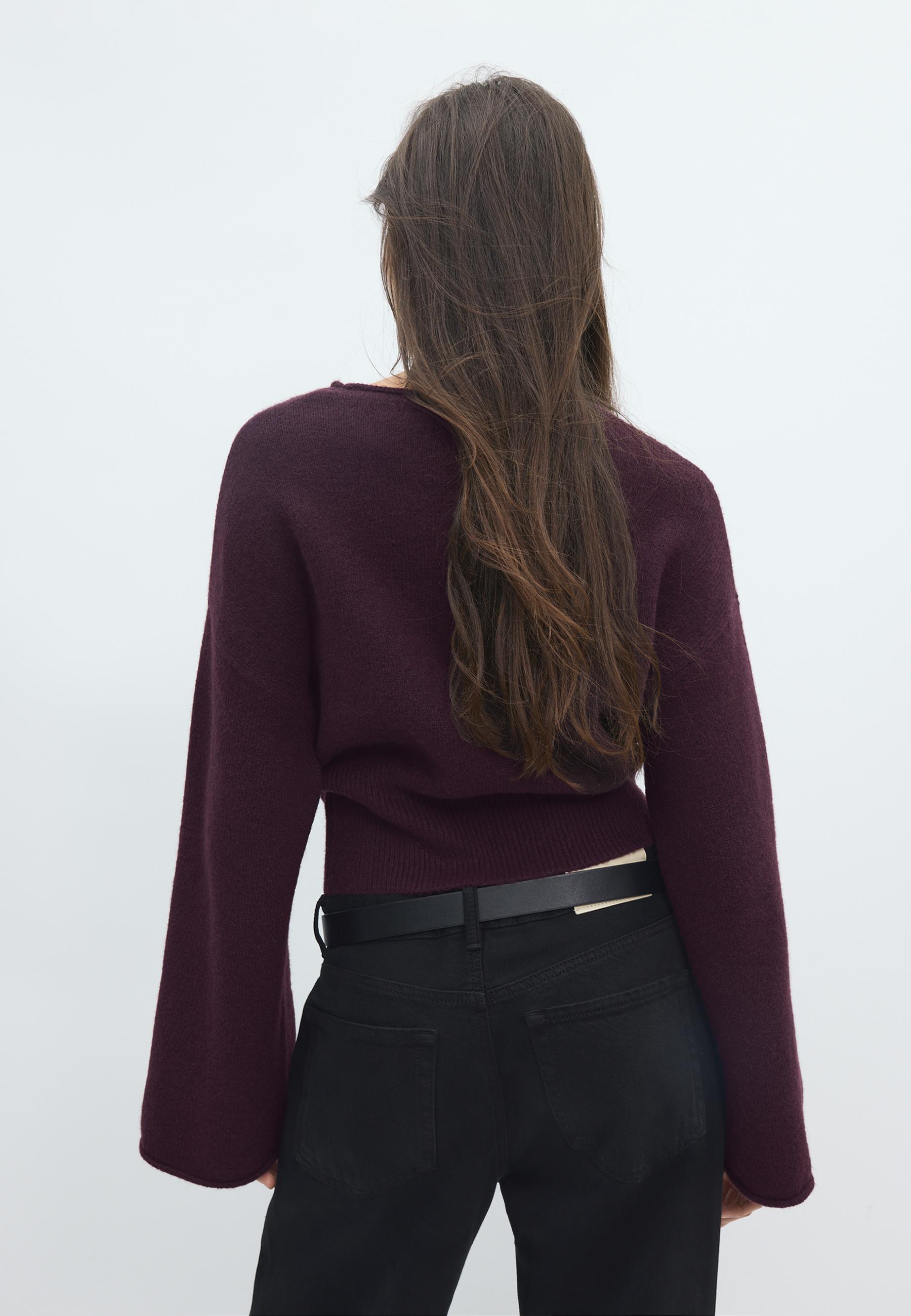 Soft knit waistband jumper — AUBERGINE
