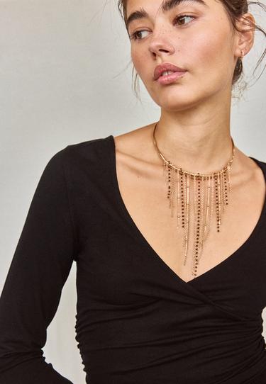 Waterfall choker necklace — Gold 2
