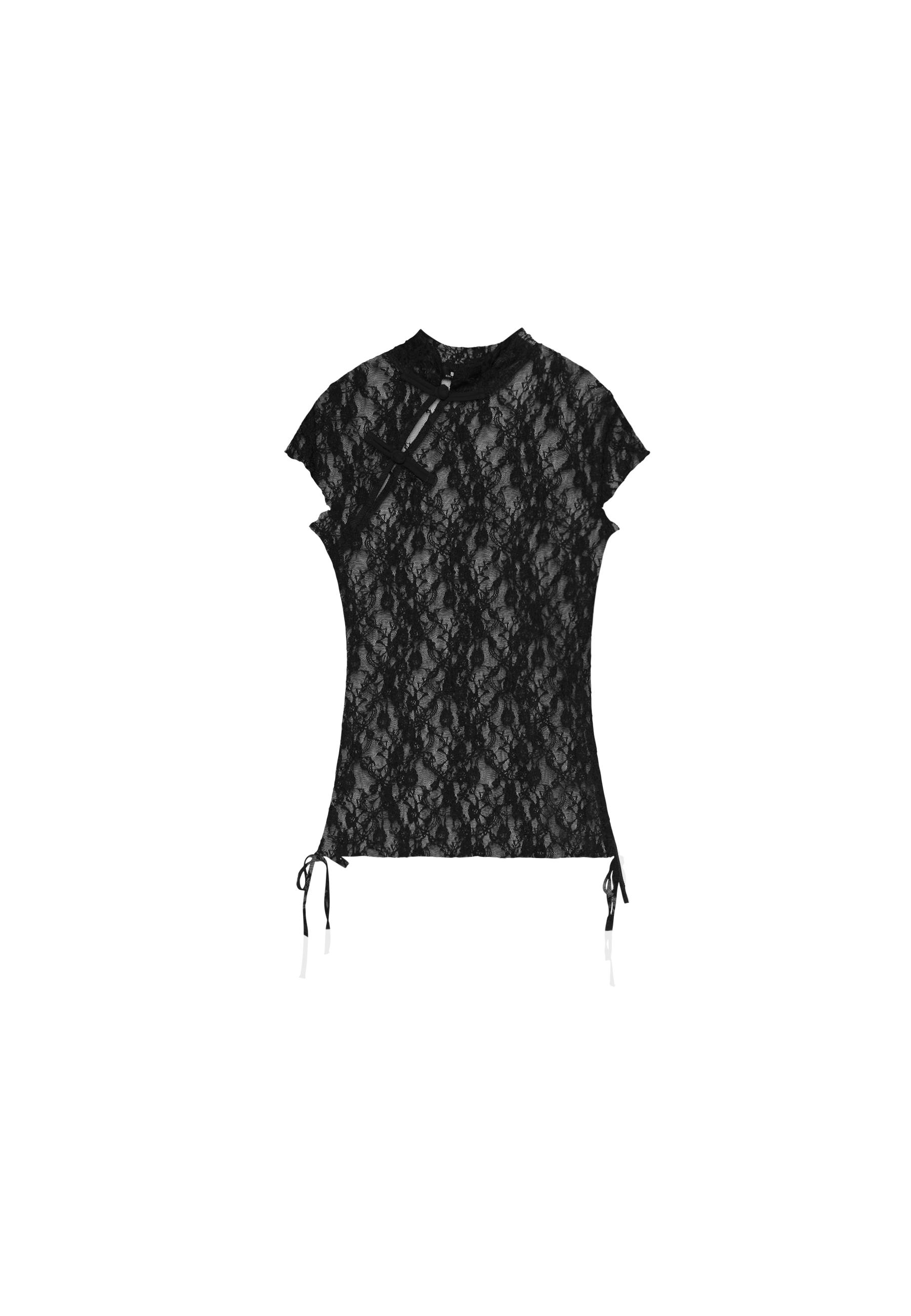 Qipao tarzı kısa kollu tişört - Görsel 9