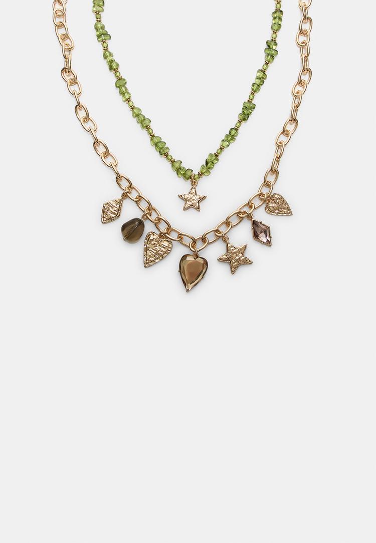 set 2 collares multi charms