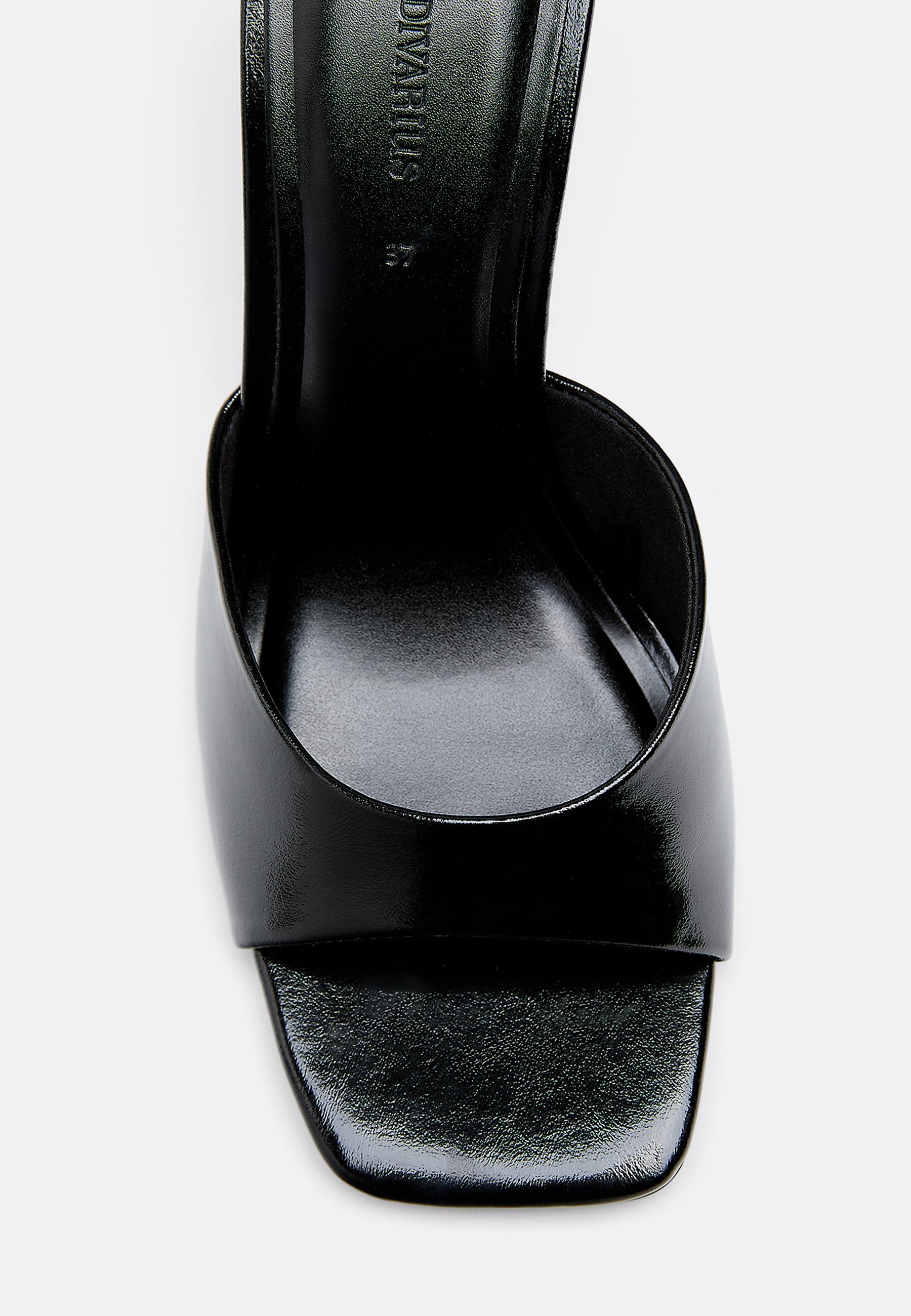 Heeled mule sandals — BLACK