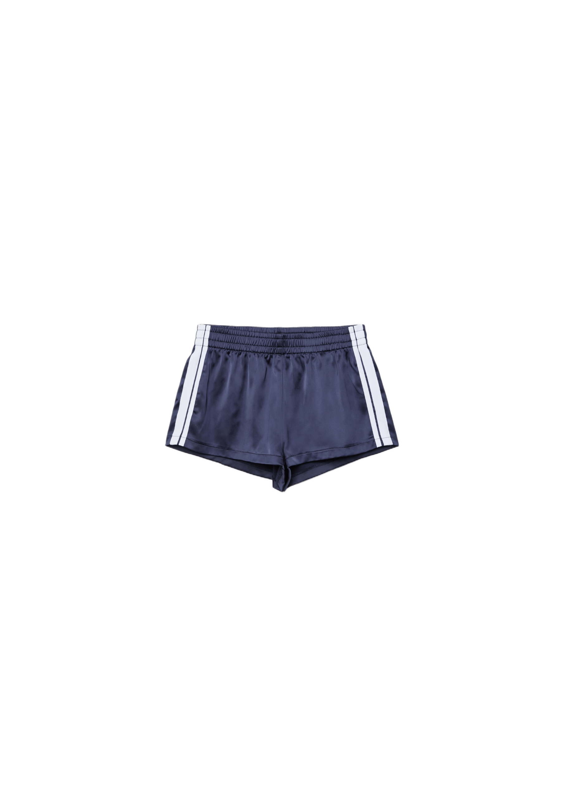 Sateen effect mini shorts — Navy blue