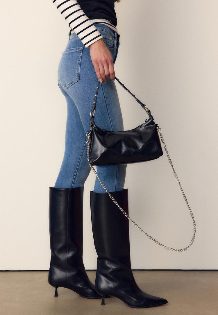 bolso hombro luna tachas