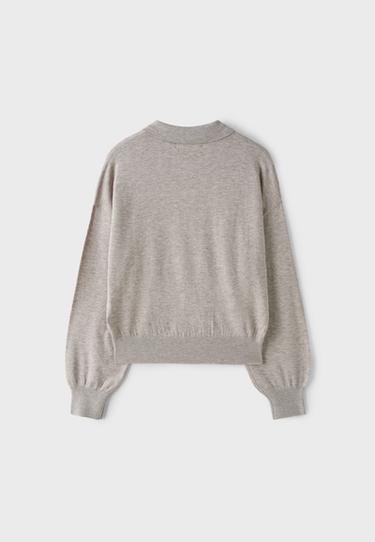 Polo collar knit jumper — Stone 8