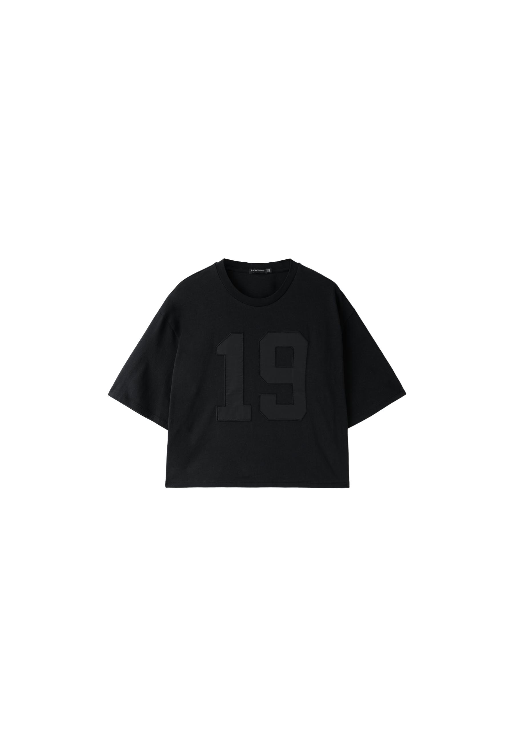 Embroidered T-shirt — Black
