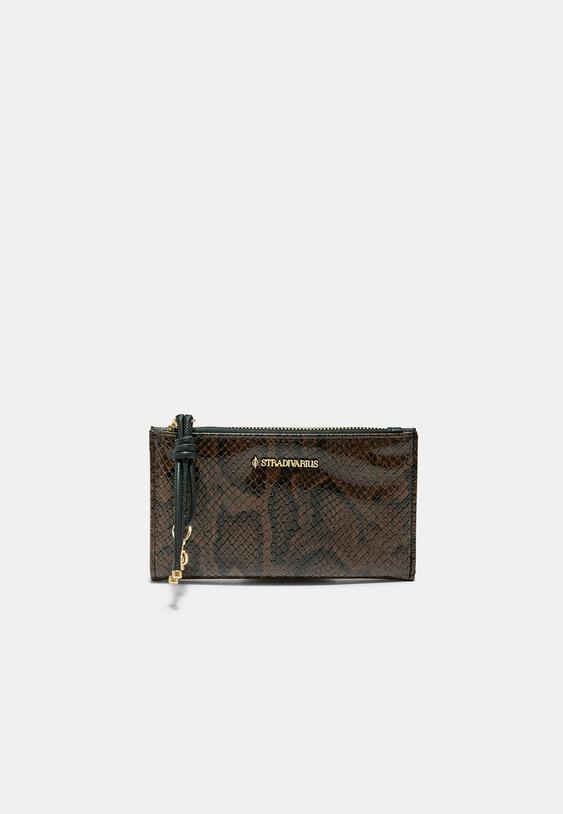portefeuille compact effet serpent