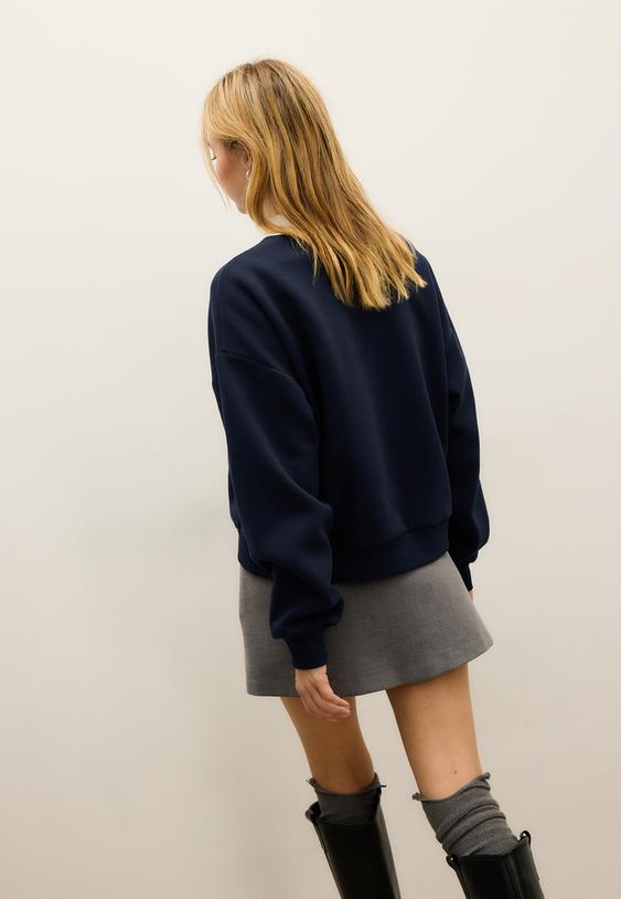 sweater met geborduurde polokraag