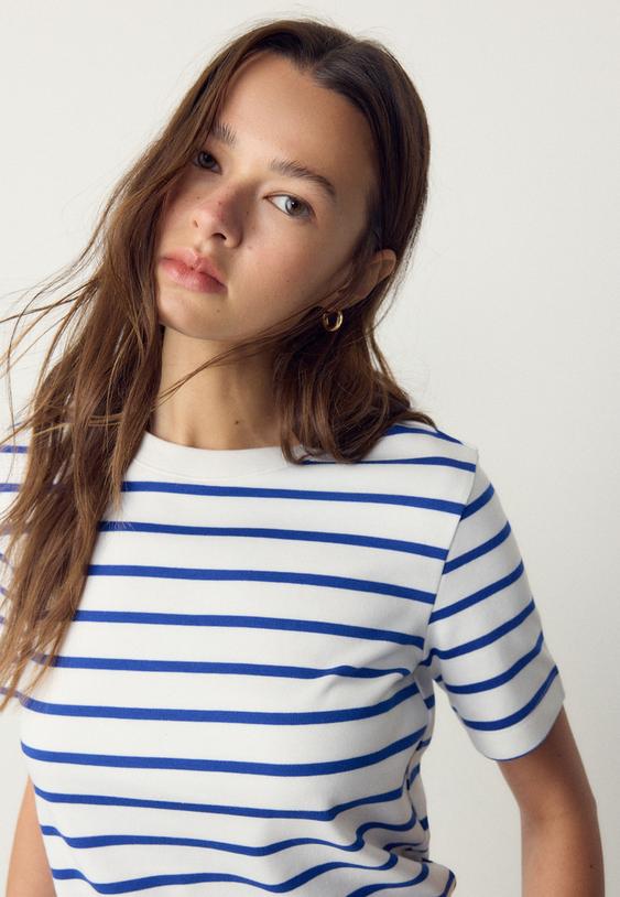 camiseta basica regular fit heavy weight rayas