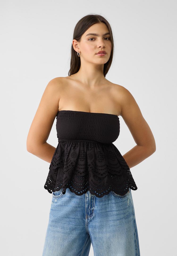 top bandeau bordado