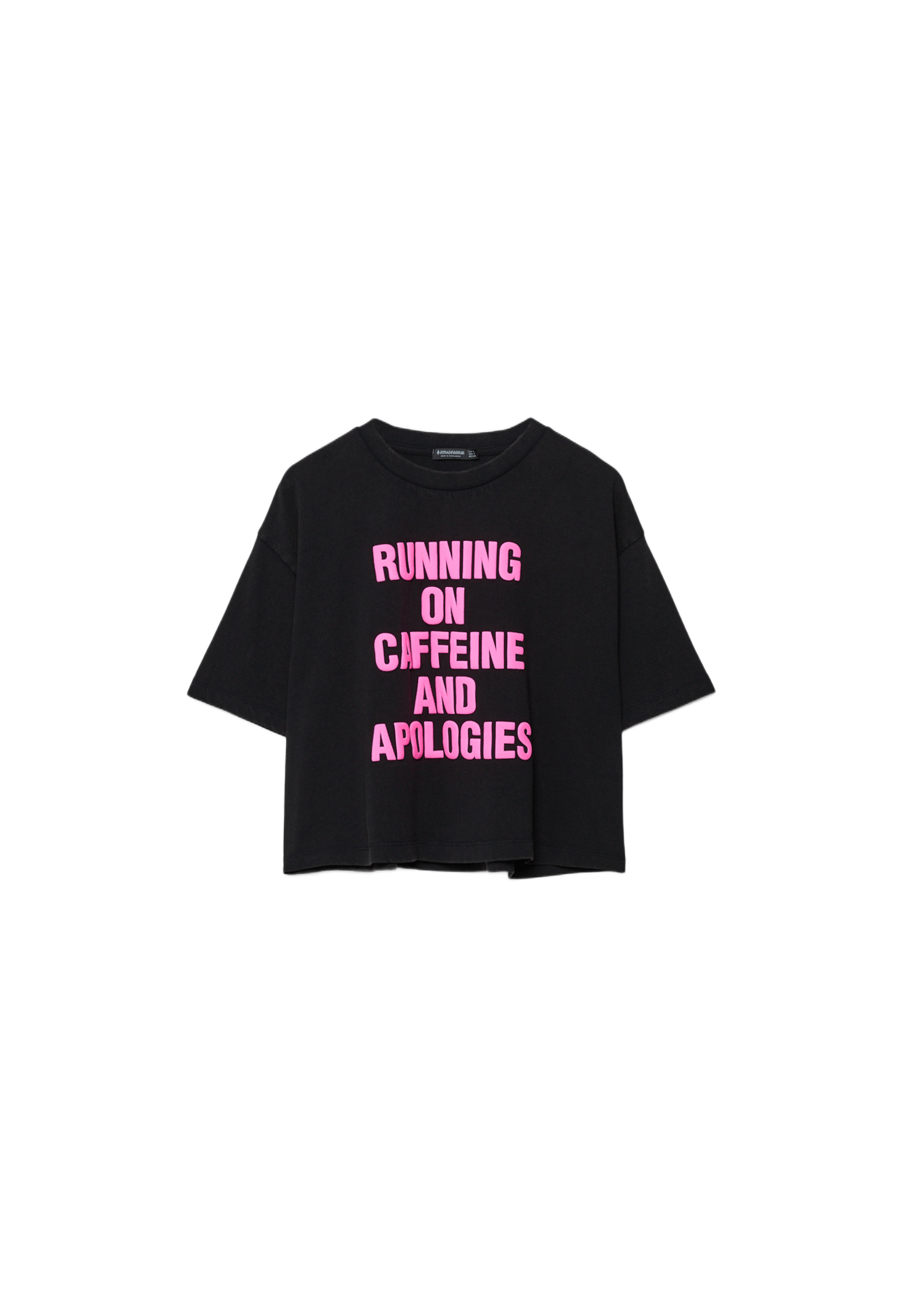 Caffeine cropped T-shirt — Black