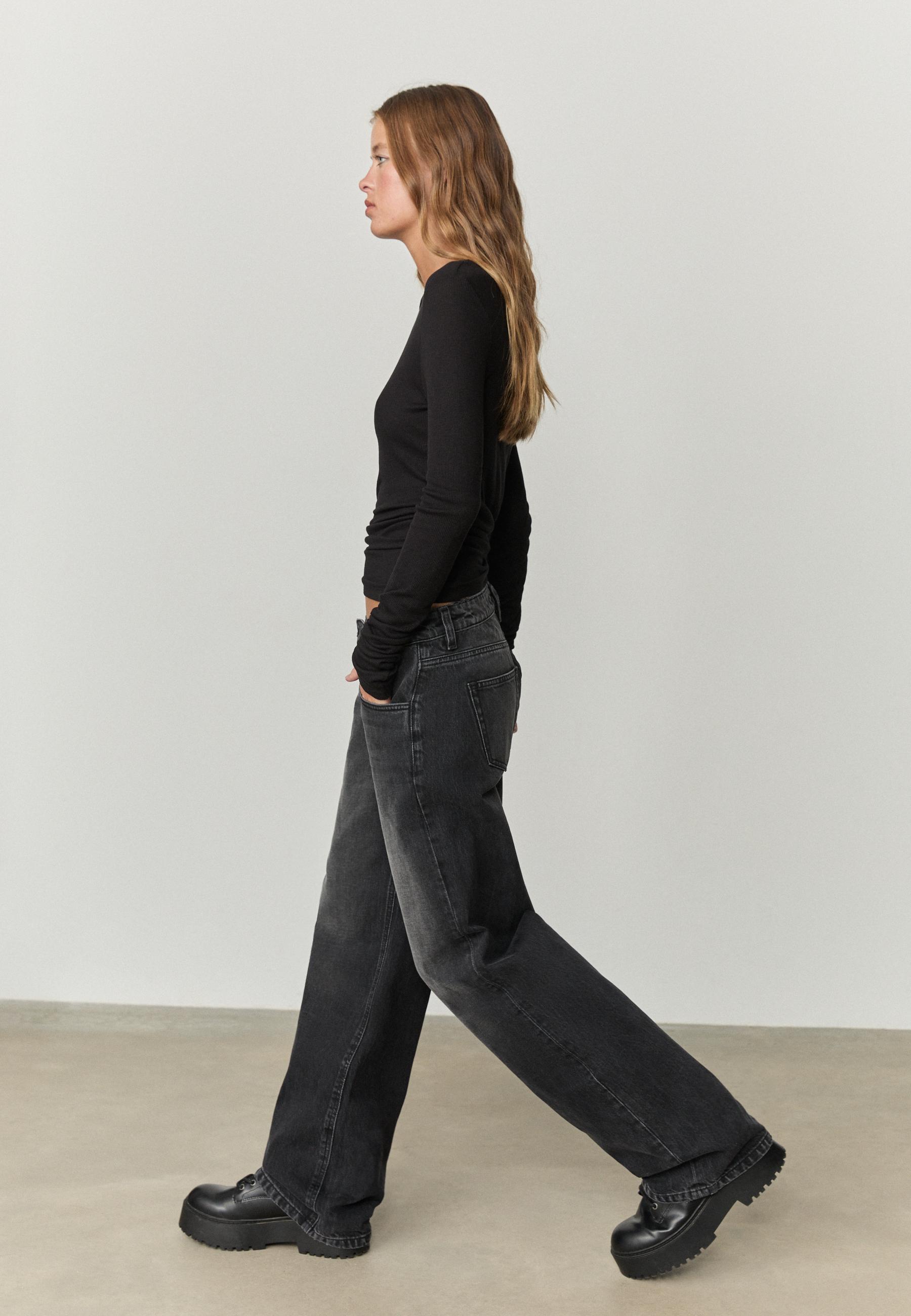 Low wide-leg jeans - Women's fashion | Stradivarius Lithuania