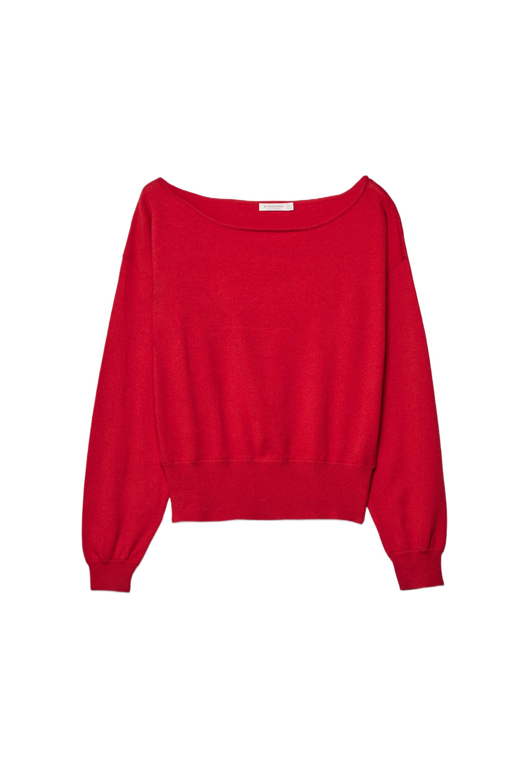 Asymmetric knit sweater — Red