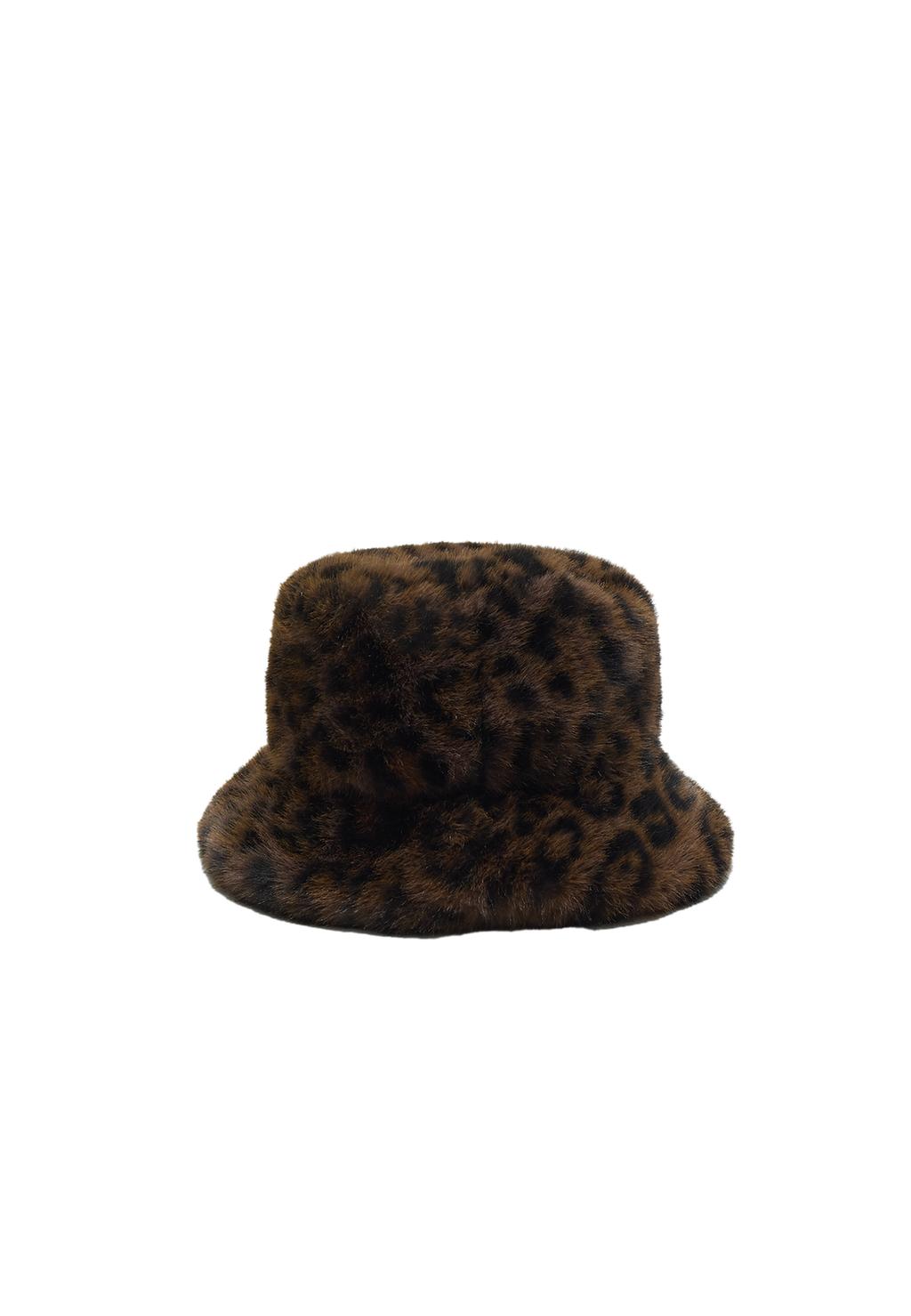 Bonnet léopard fausse fourrure