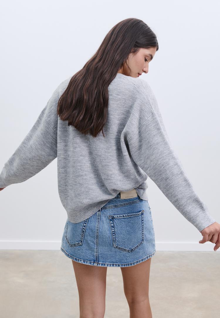 pull col en v feutre