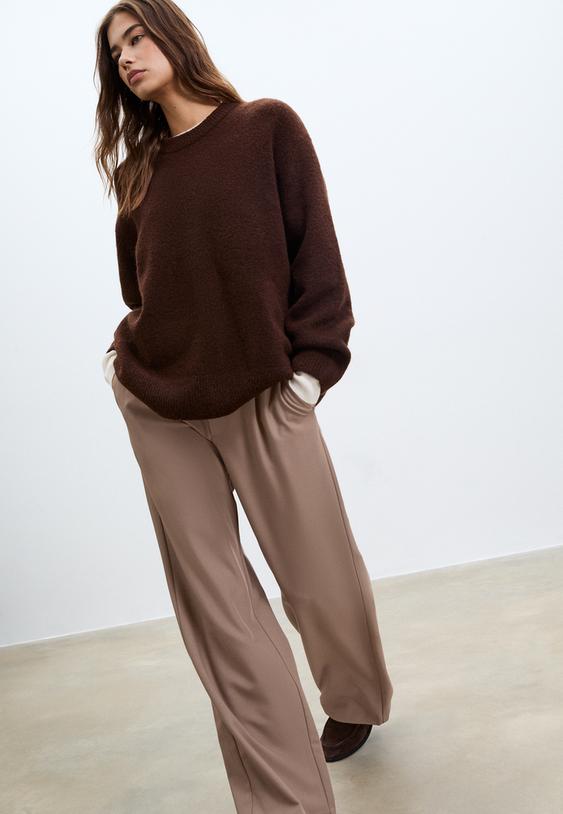 pantalon recto efecto lino