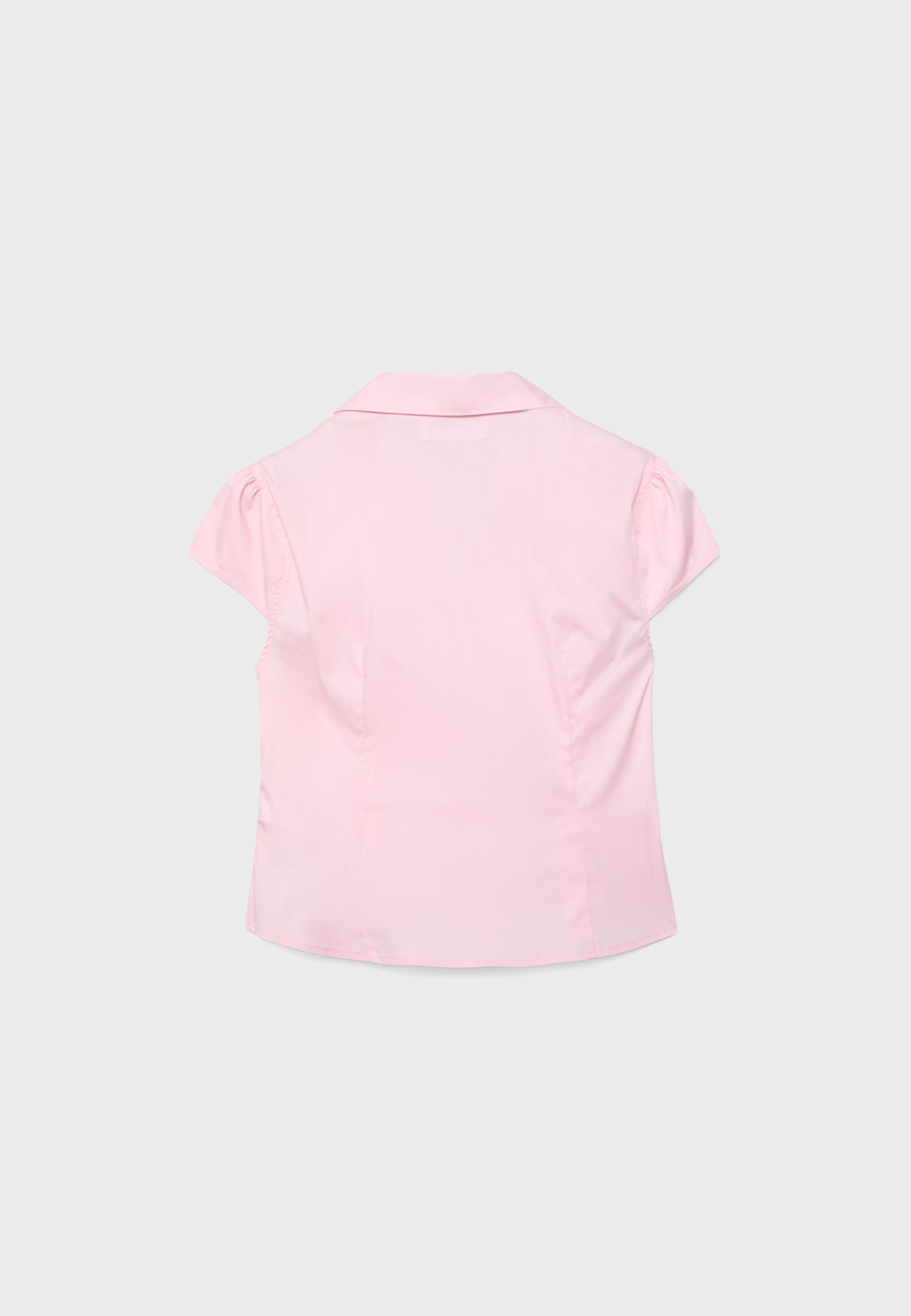 Fitted short sleeve shirt — Pastel pink