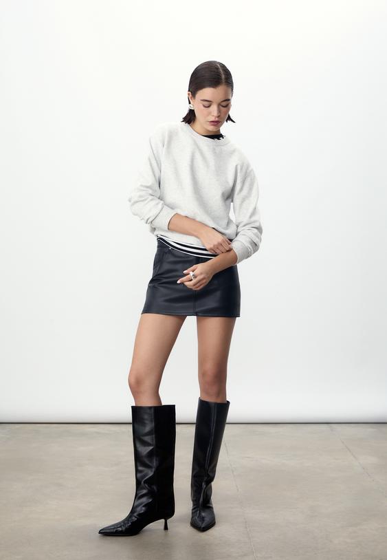 d62 leather effect mini skort