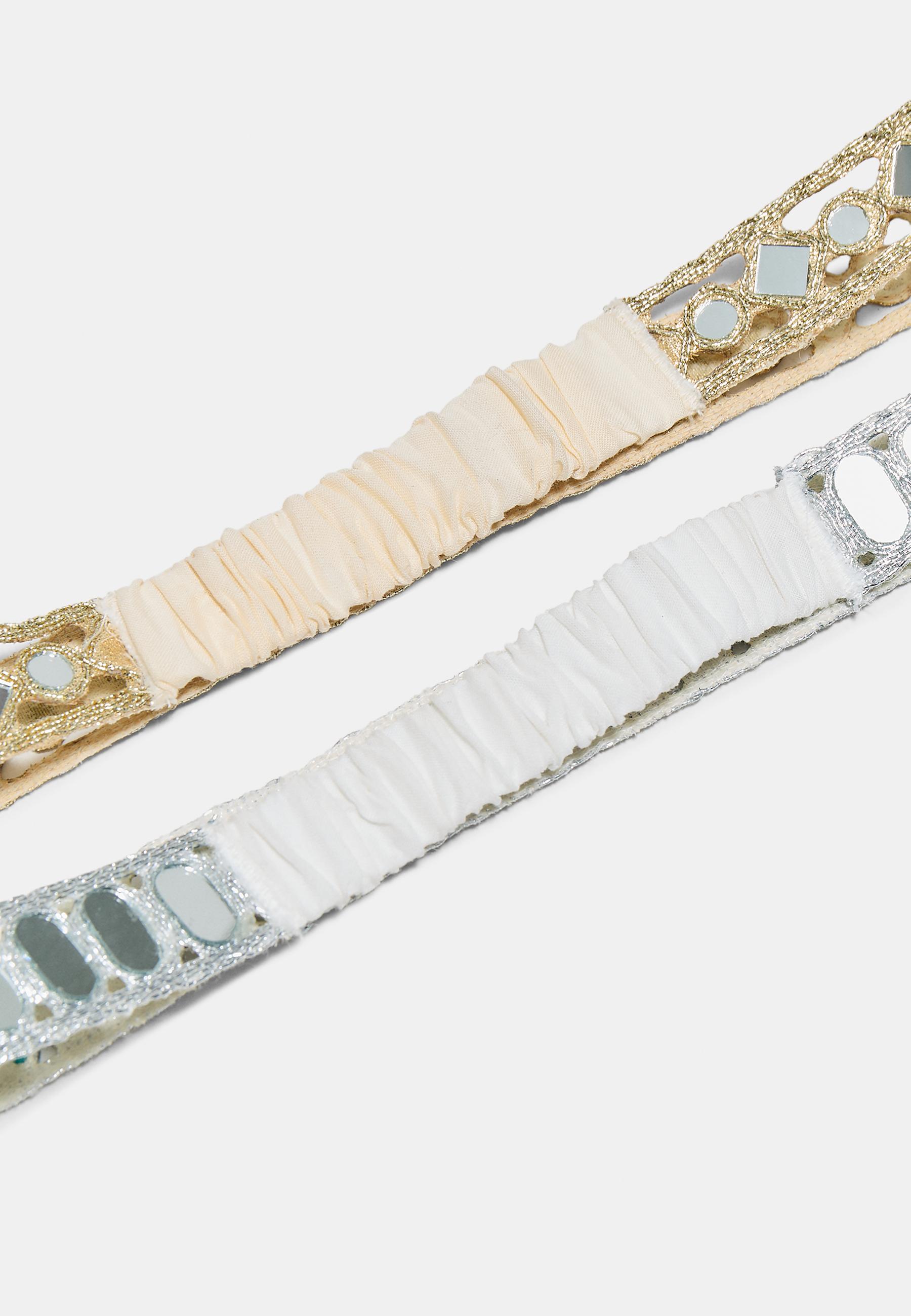 Set of 2 mirror headbands — Gold