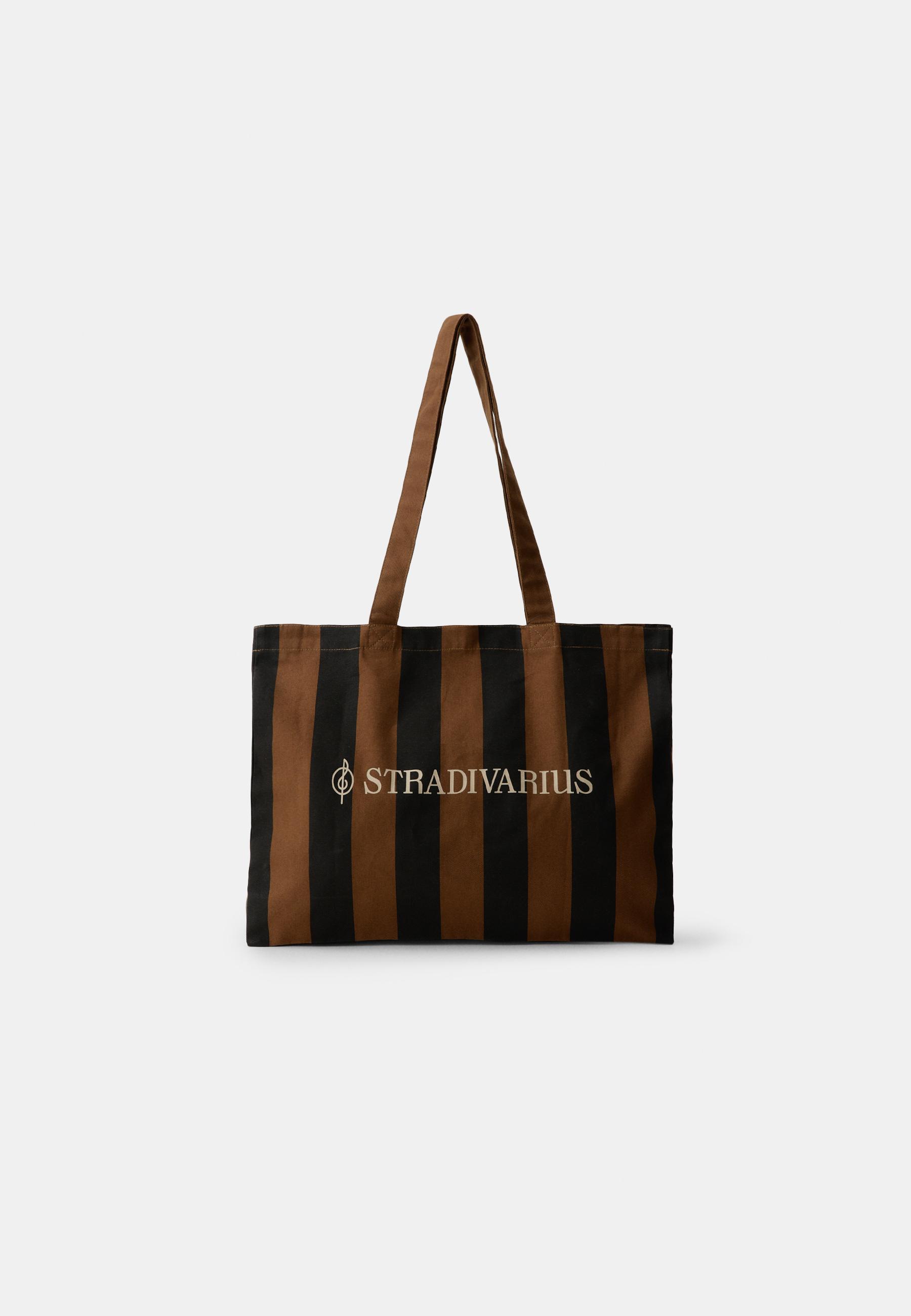 Stradivarius Ριγέ It Bag Καφέ Os
