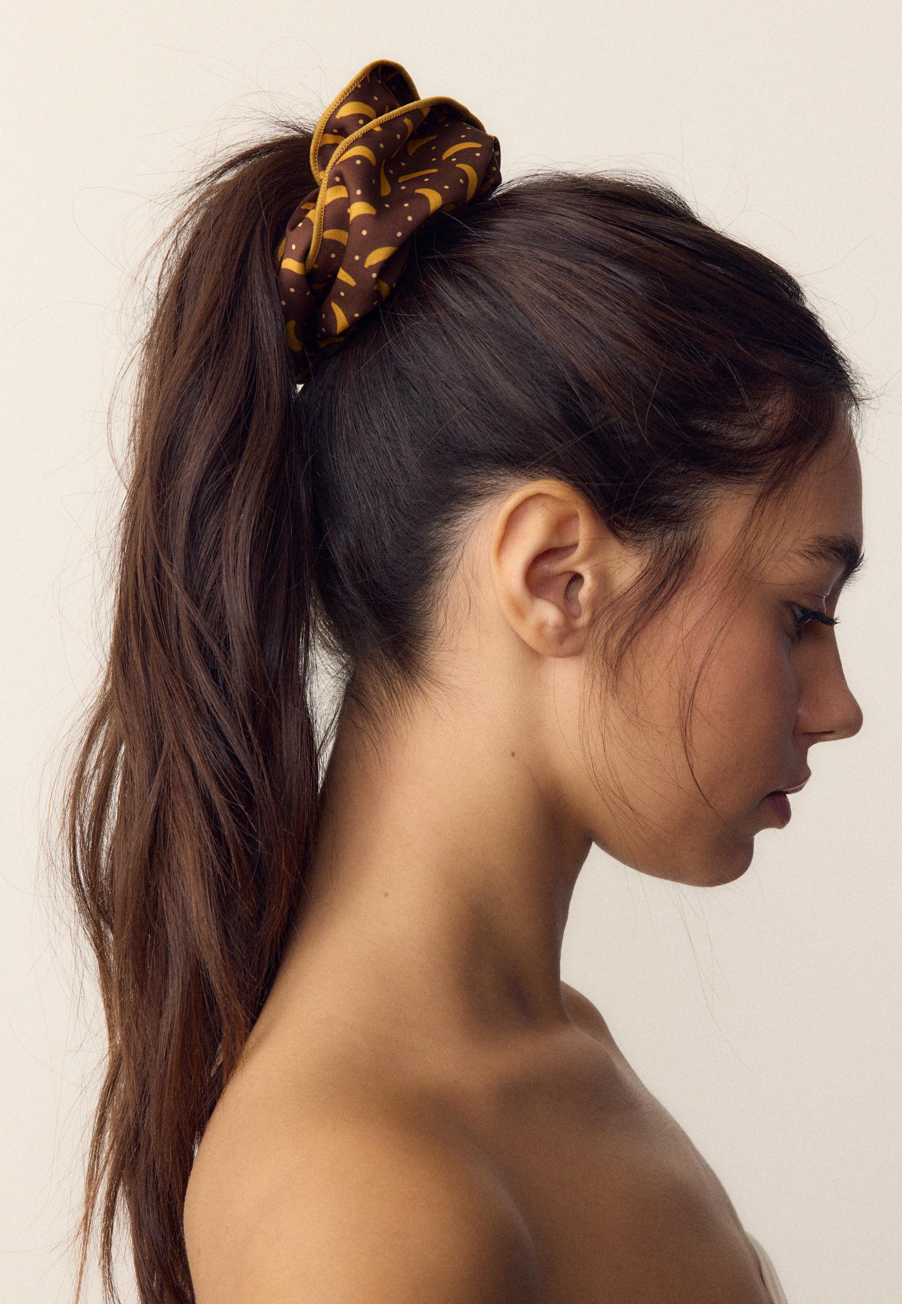 Set of 2 maxi scrunchies — Brown