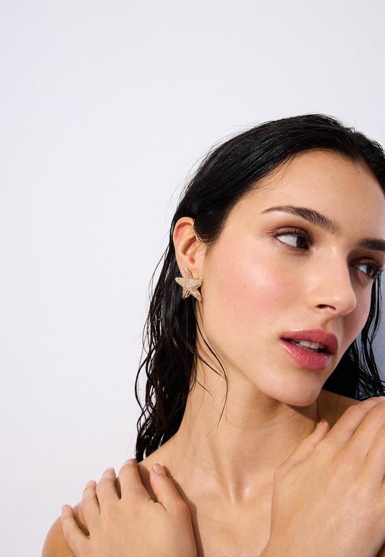 pendientes estrella de mar brillos