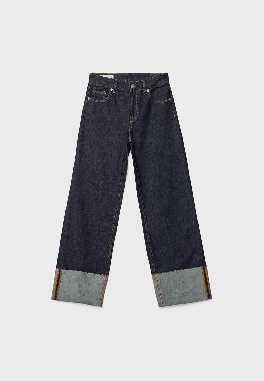 D65 Straight Jeans mit Umschlag