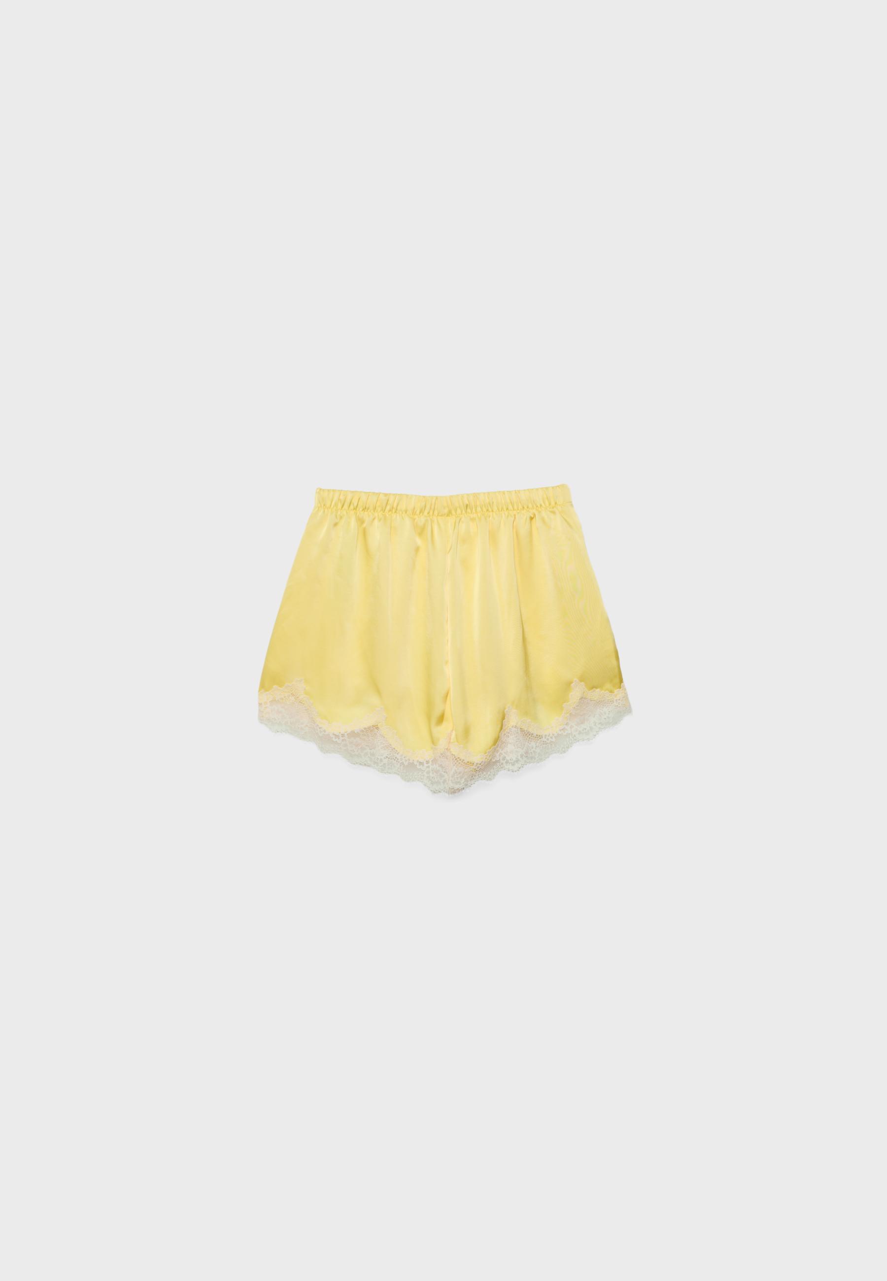 Satin lace shorts — Gold