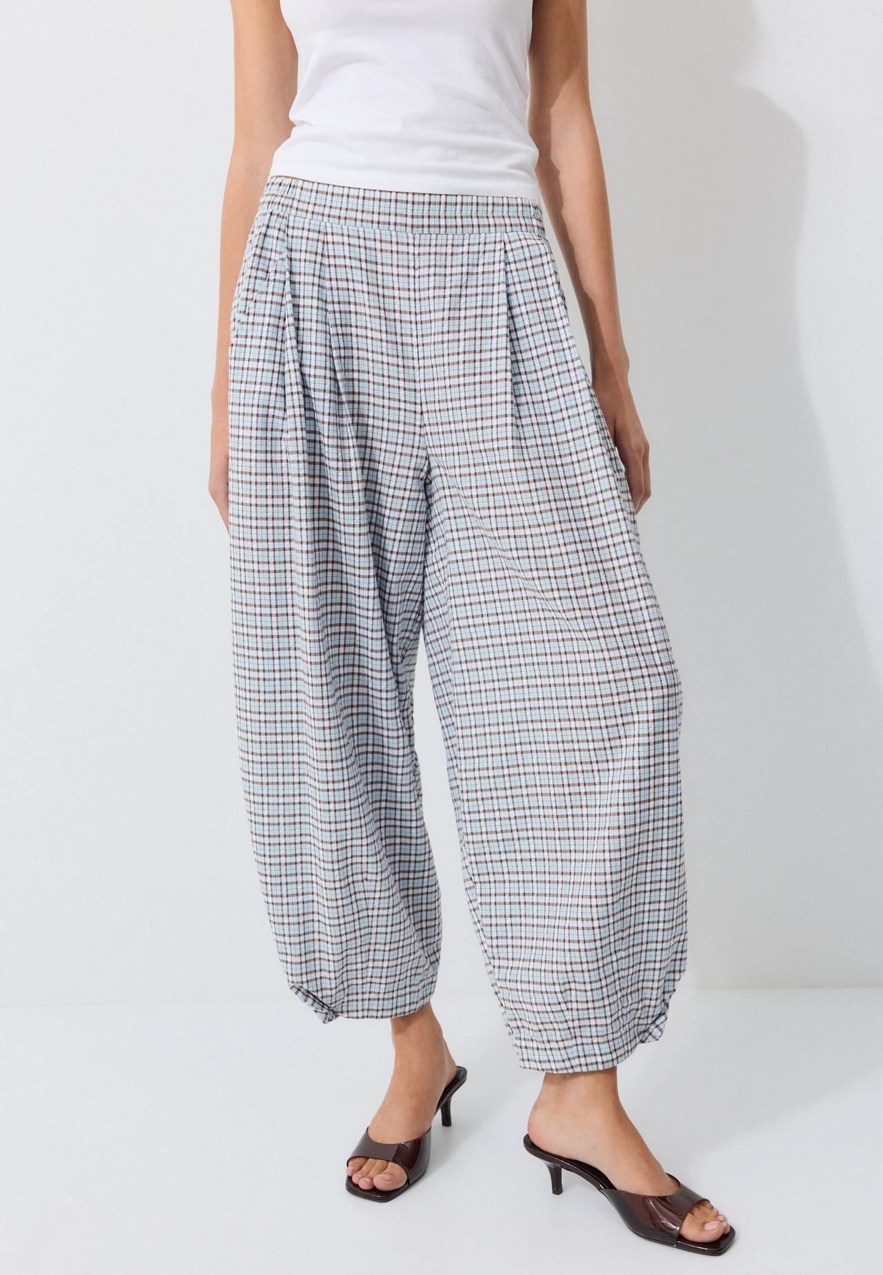 Flowing barrel trousers — Sky blue