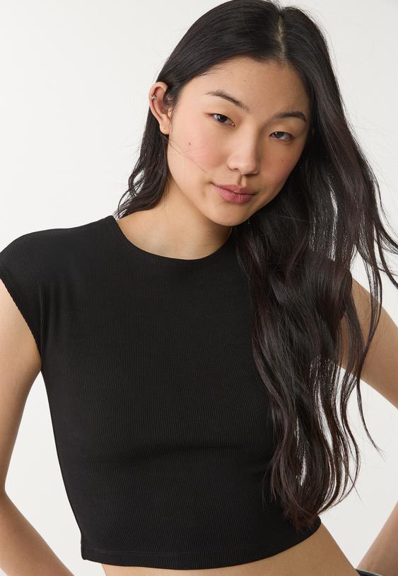 pack 2 camisetas basicas ajustadas crop