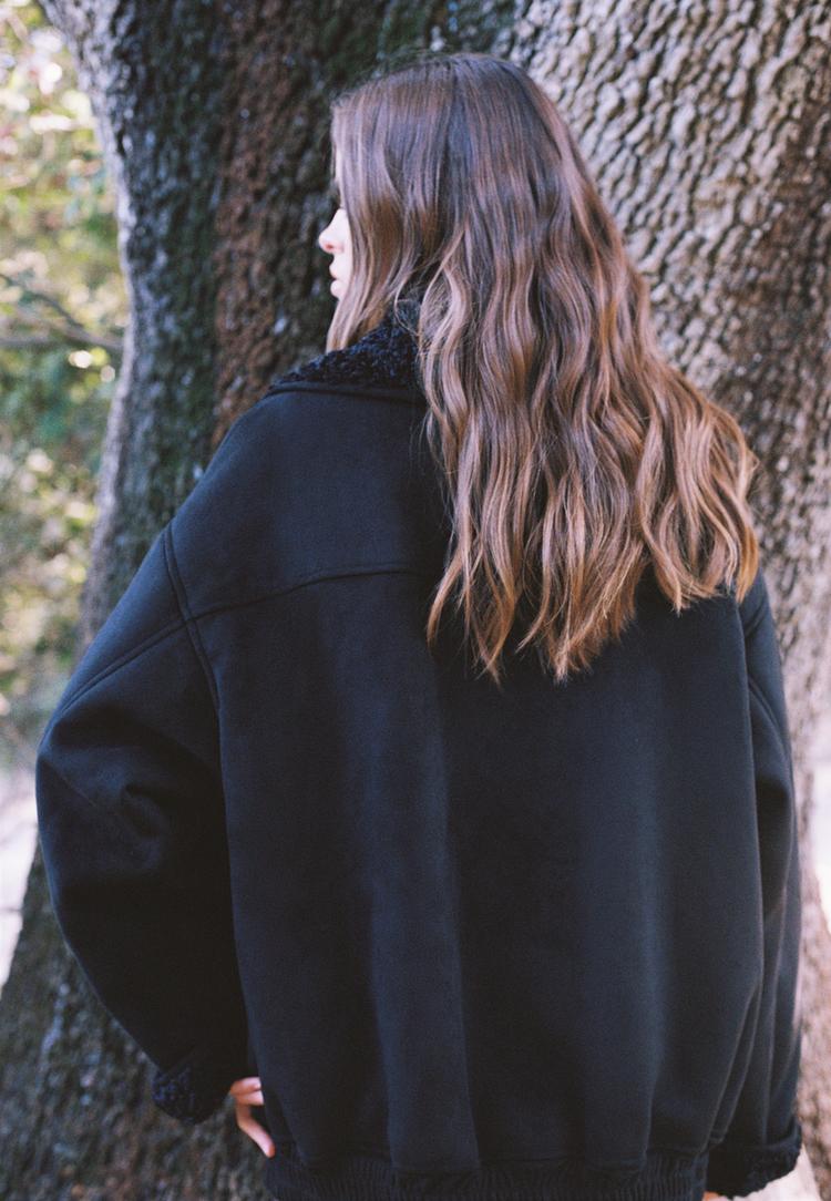 double faced jacket with contrast collar