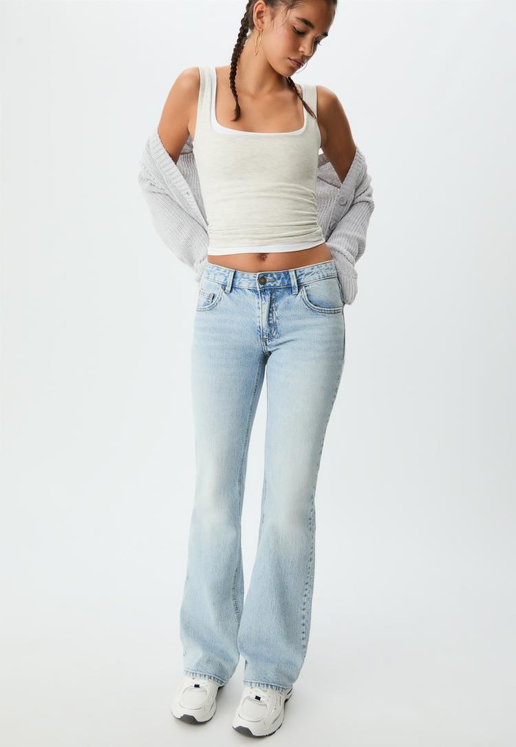 jeans bootcut fit low waist