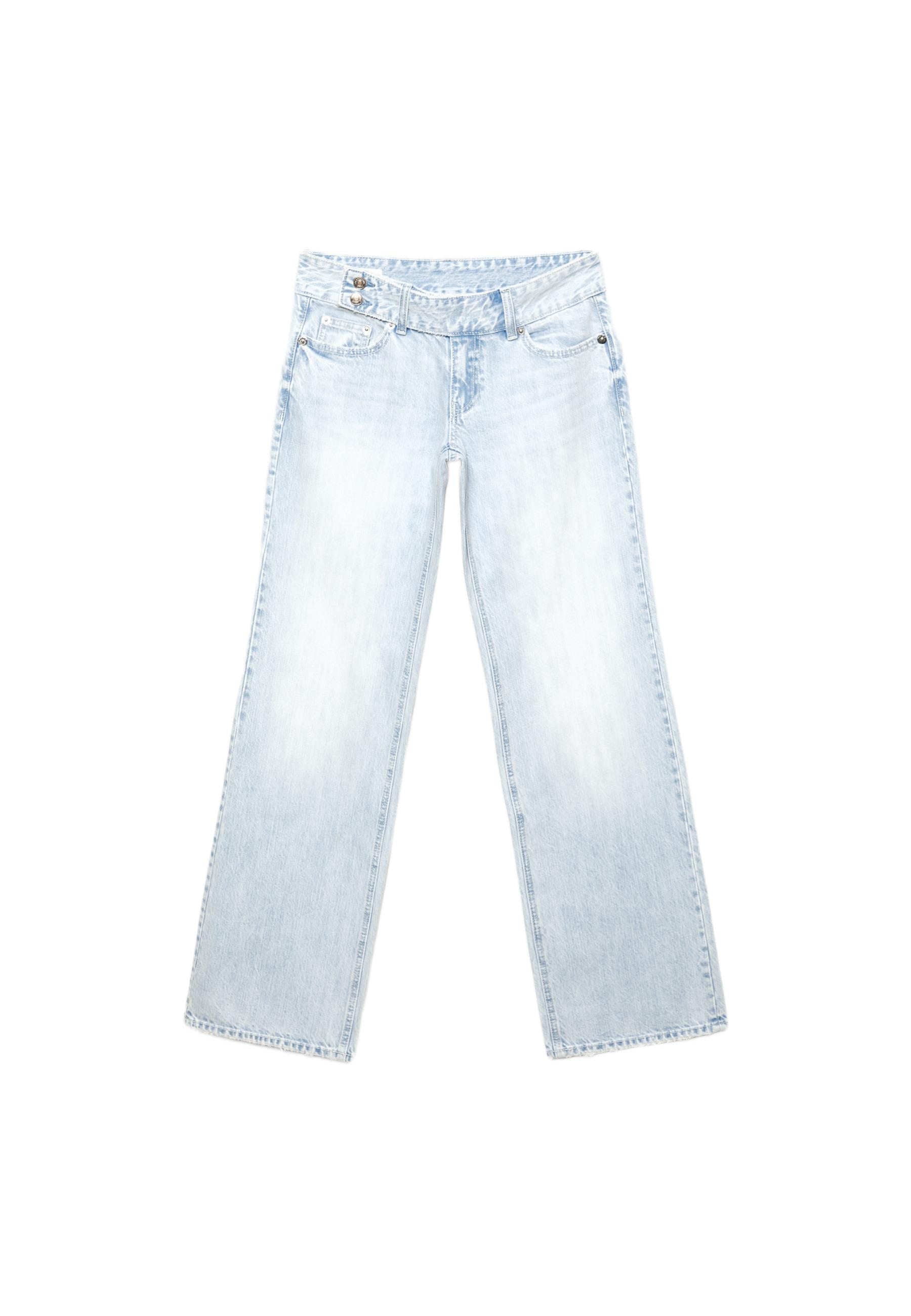 Low-rise carpenter straight jeans — LIGHT BLEACH (alternate view)