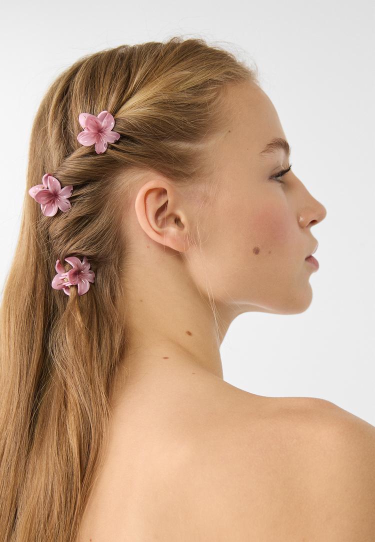 set 6 mini pinzas flor