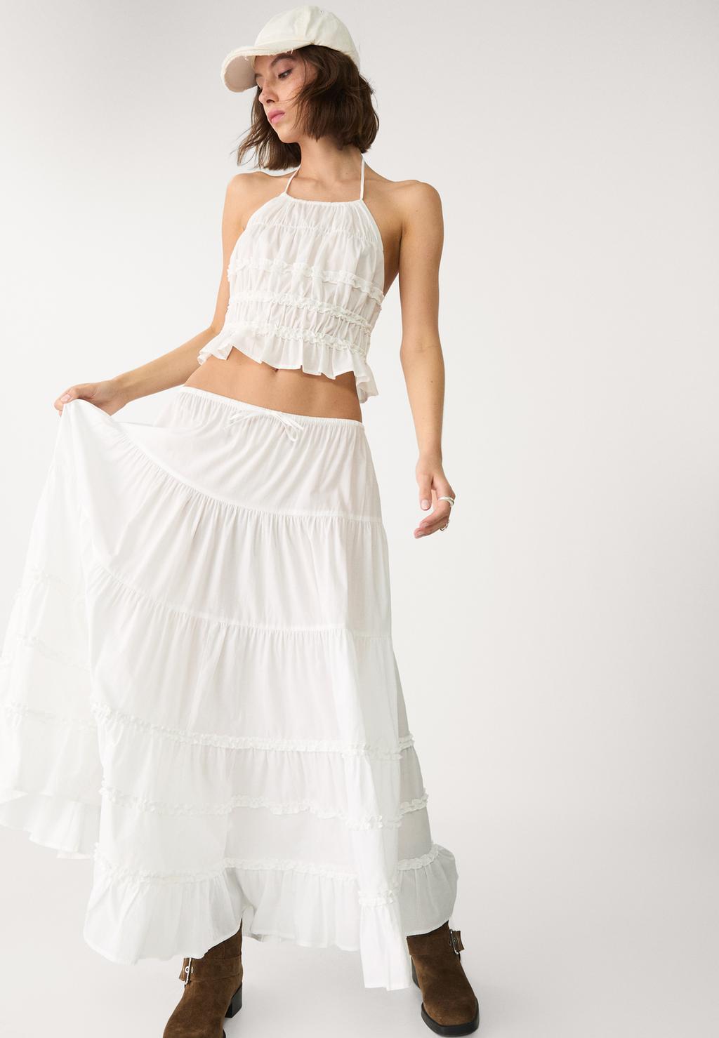 Open back halter top