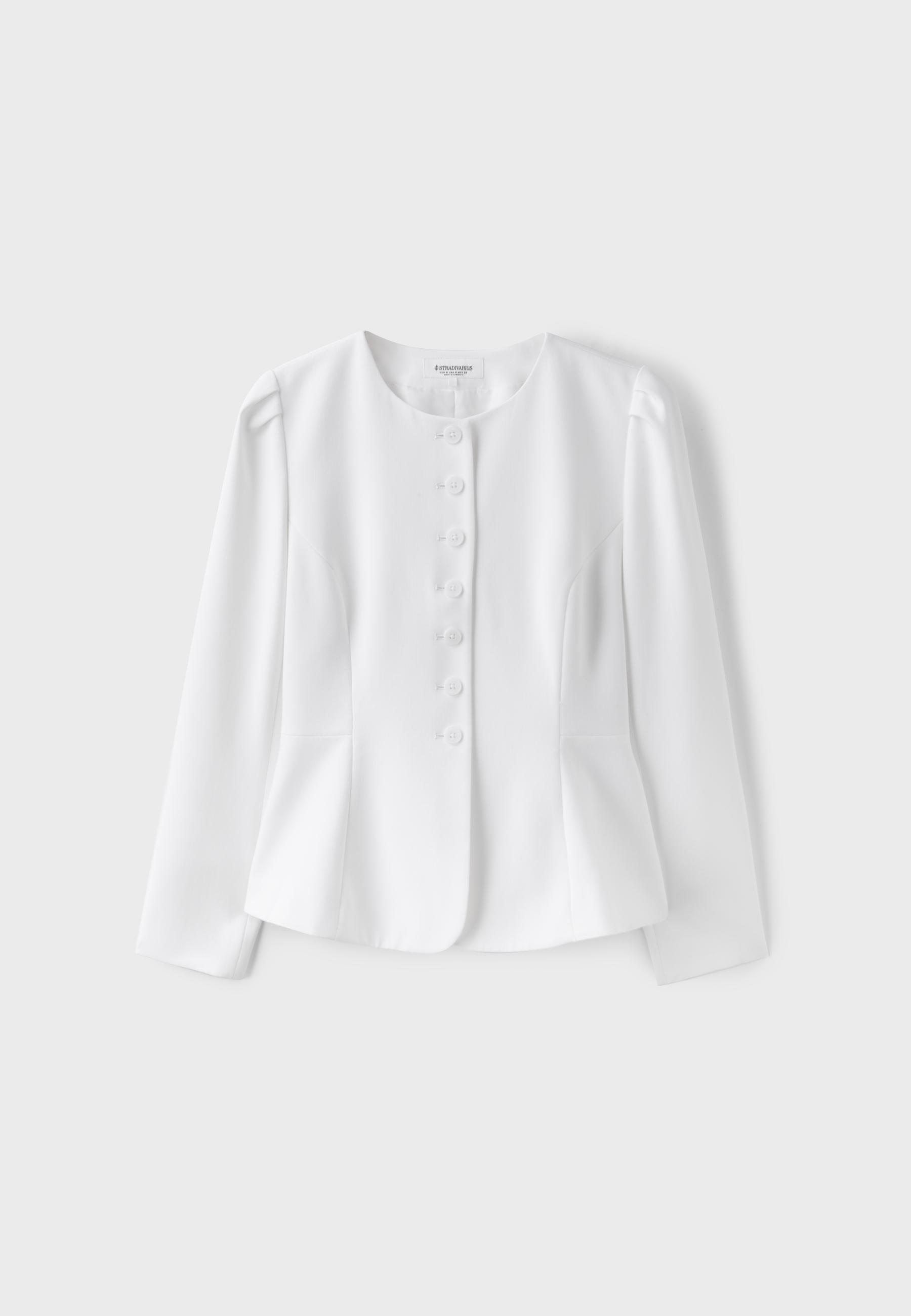 Peplum blazer — Ecru