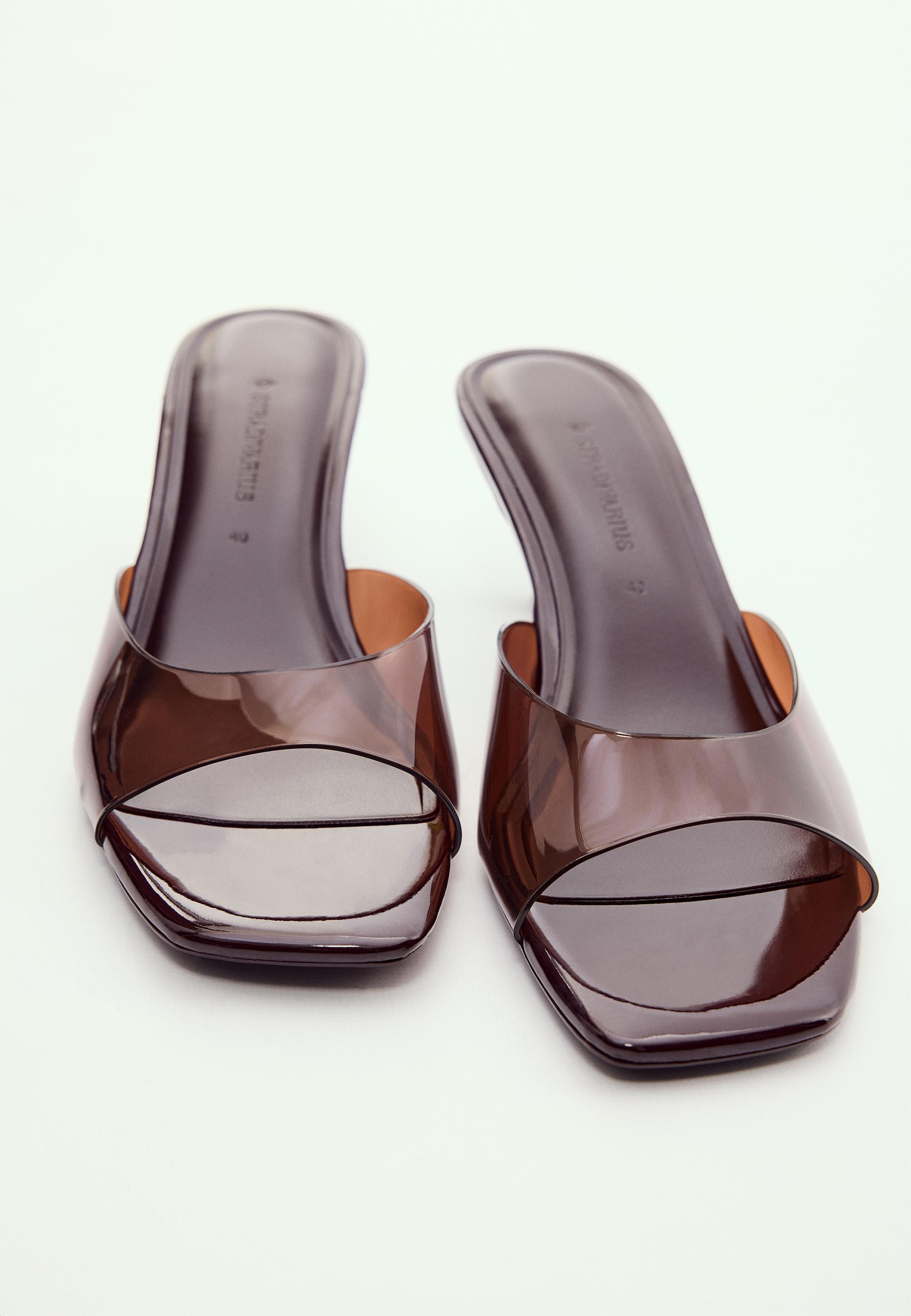 Vinil topuklu arkası açık ayakkabı