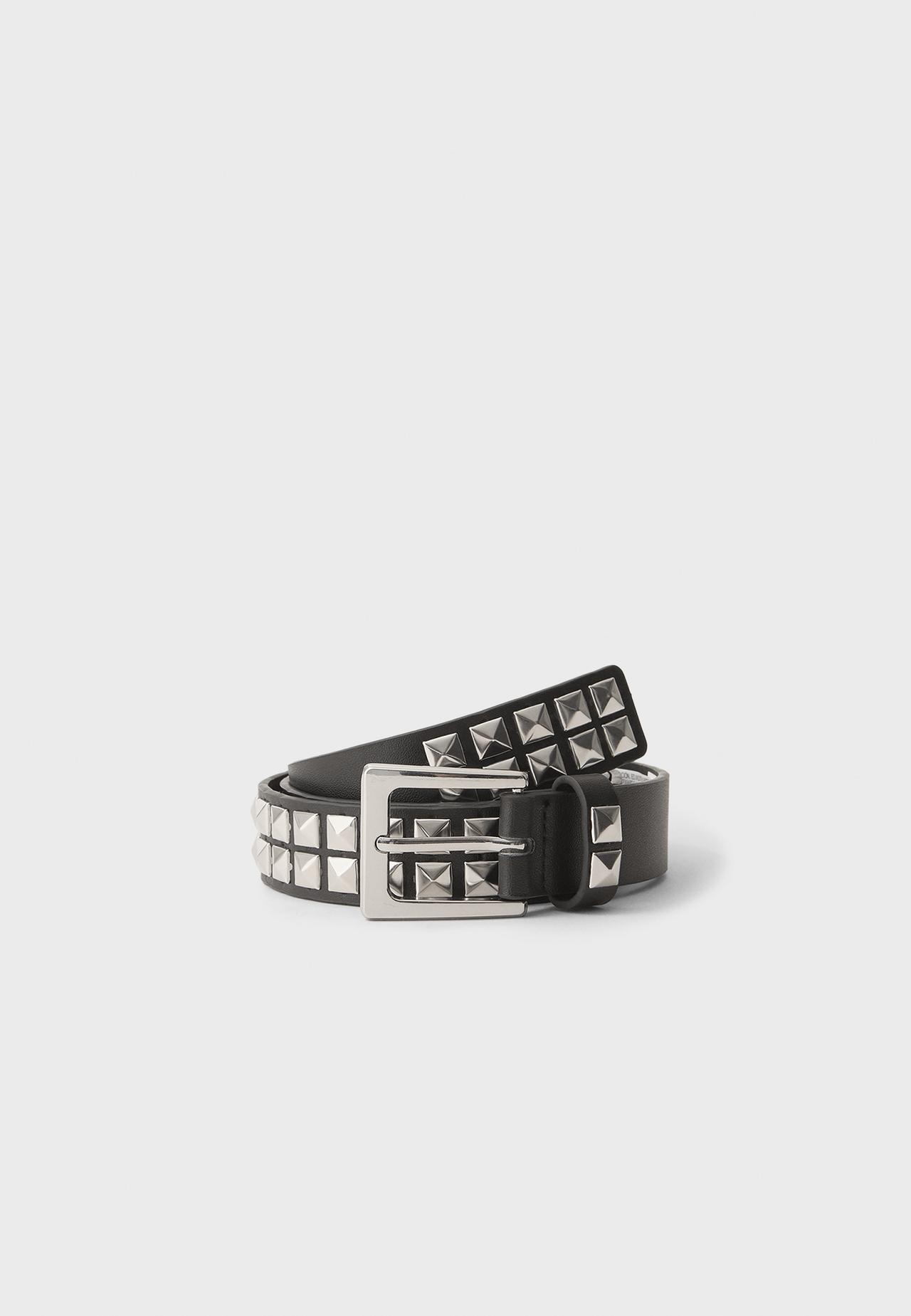 Double-row studded belt — Black