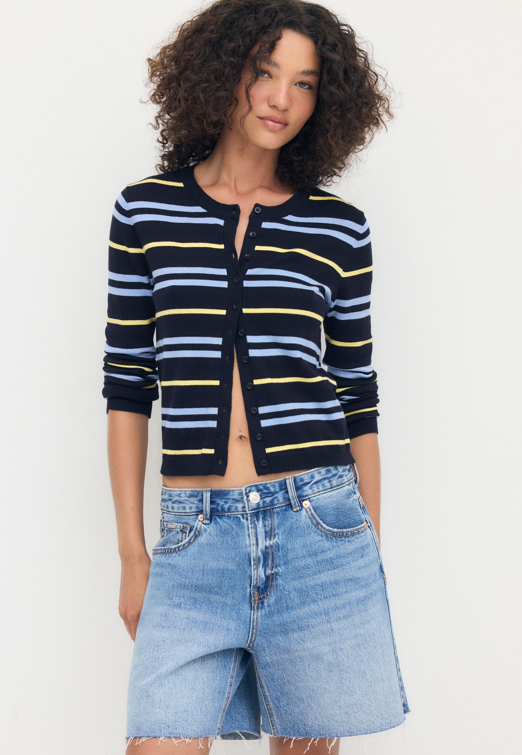 Knit cardigan — Navy blue