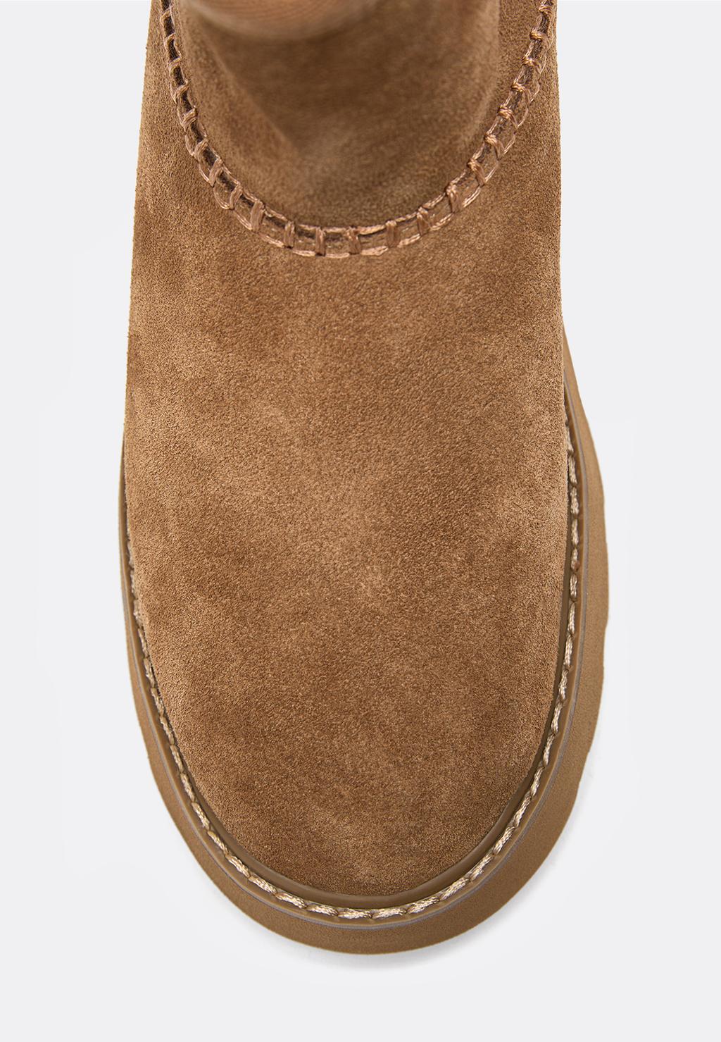 Lederstiefeletten mit Innenfutter aus Kunstfell
