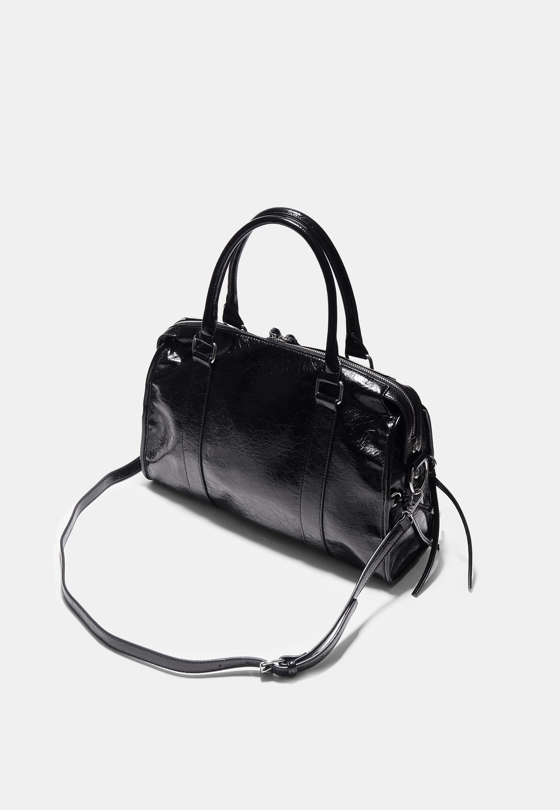 Maxi crossbody bowling bag — Black