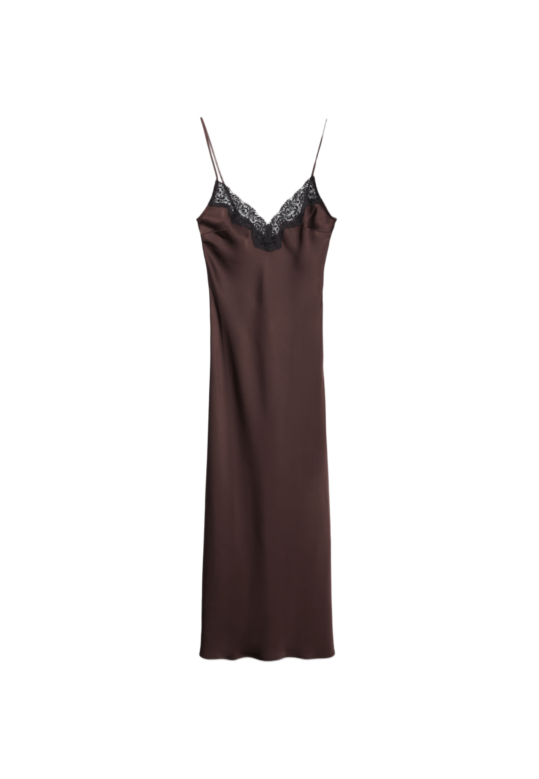 Satin camisole dress — Brown