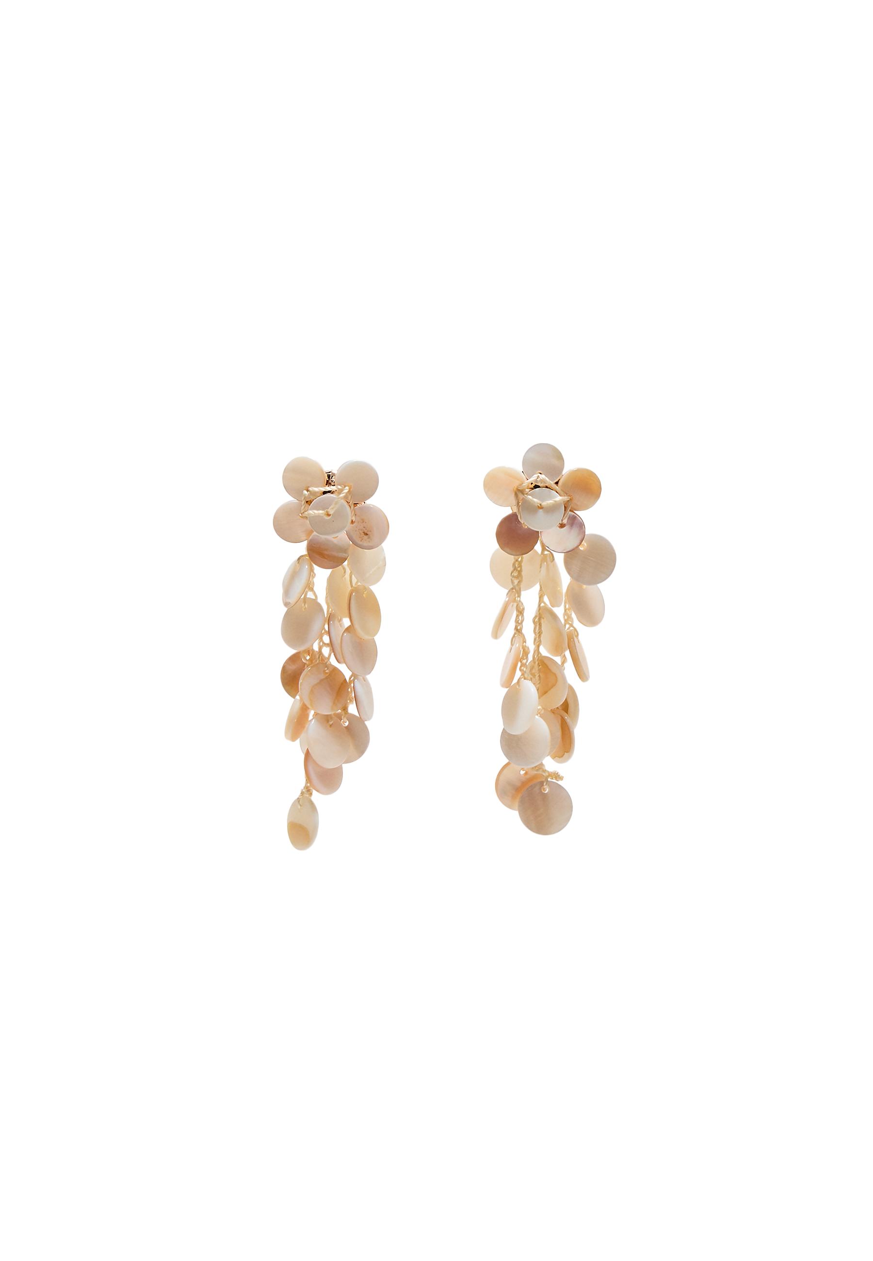 Multi-button earrings — Ecru