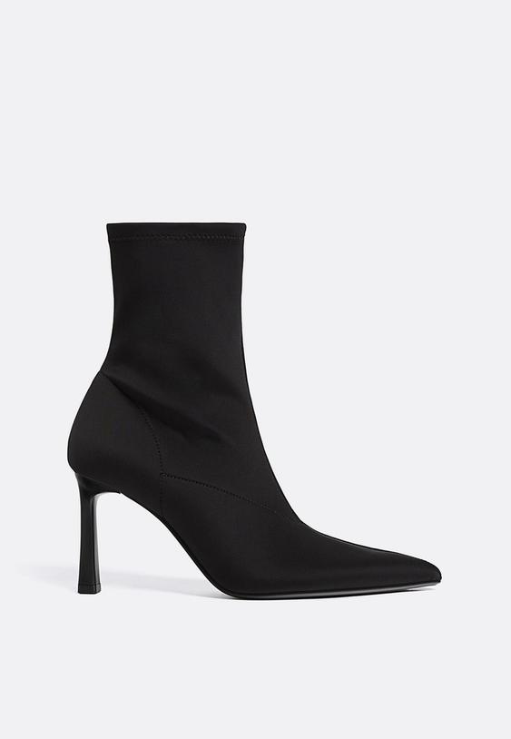 bottines talon aiguille en tissu