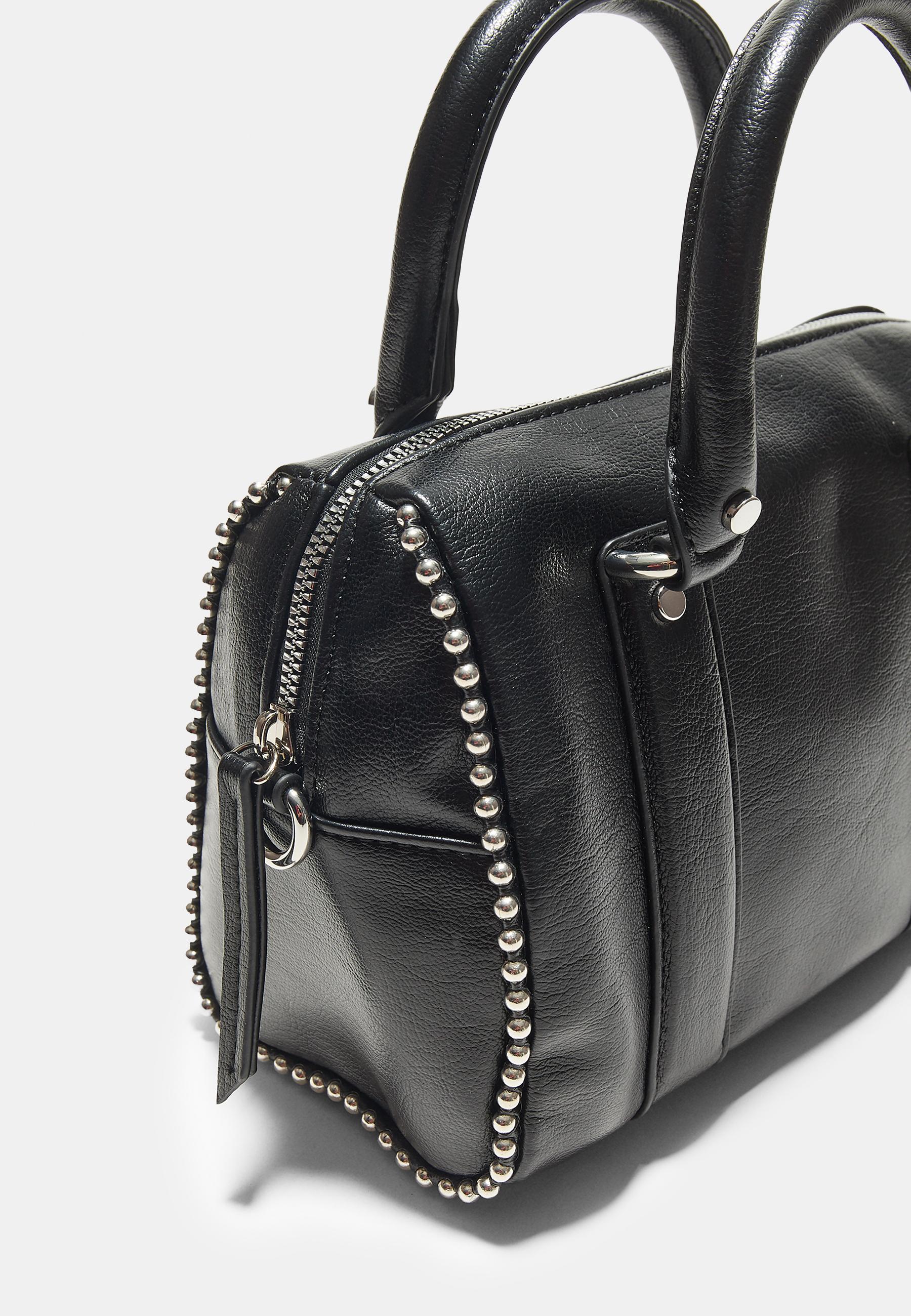 Studded bowling bag — Black