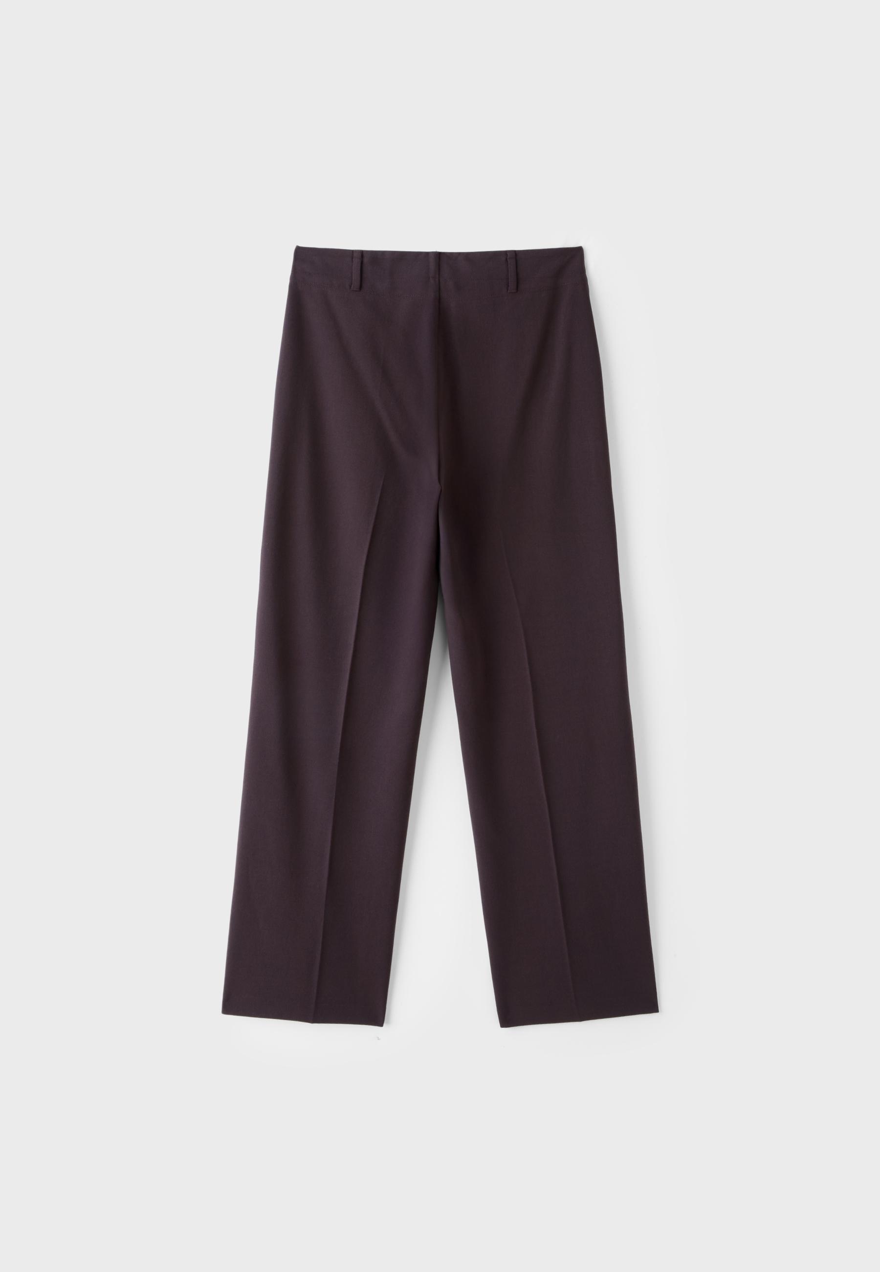 Slim Fit Straight Trousers — Dark purple