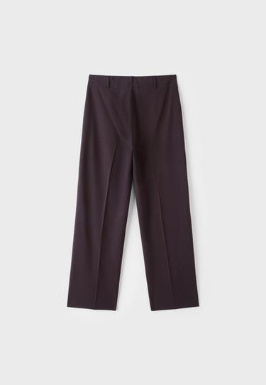 Slim fit straight smart trousers — Dark purple 8