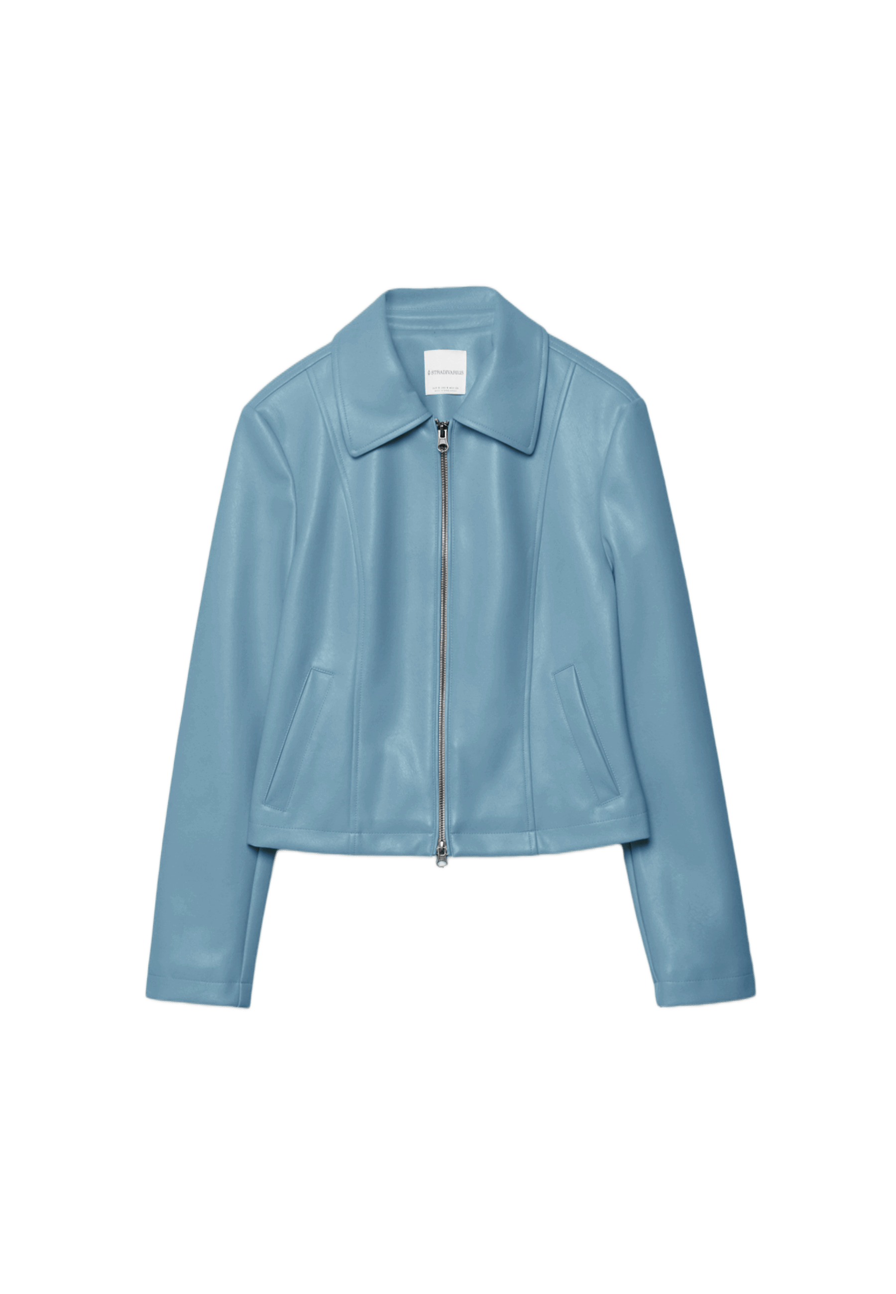 Fitted leather effect jacket — Royal blue