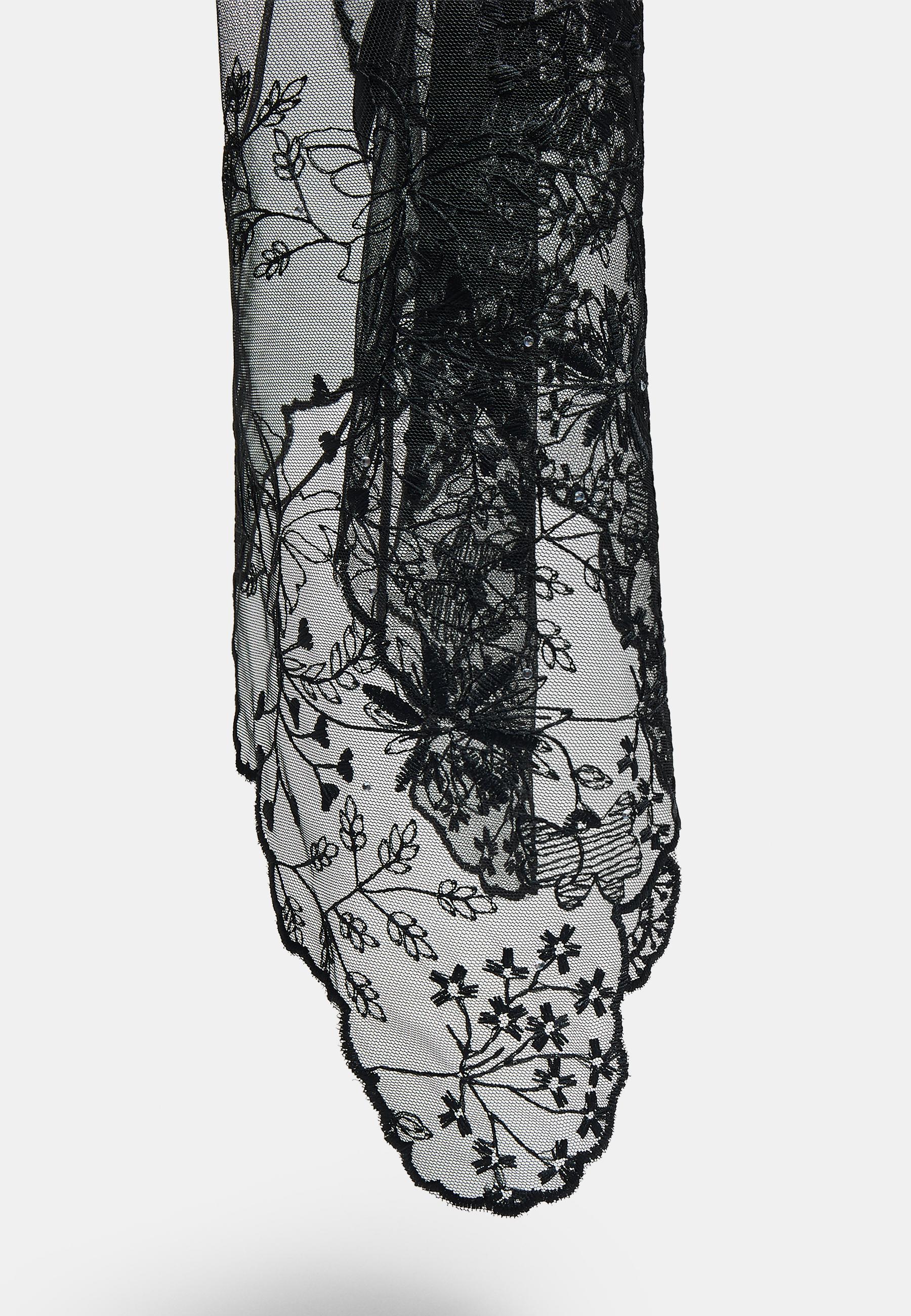 Straight lace sarong — Black